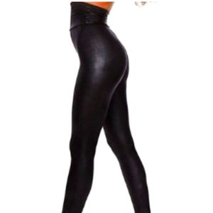 American Apparel wet look leggings with extra high waist.